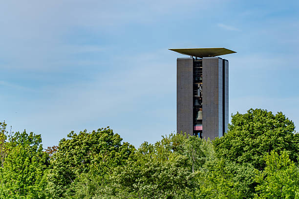 Carillon Germany standing in Tiergarten Berlin. Carillon among the trees.