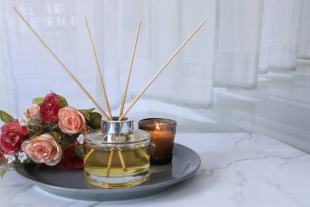 istock luxury aroma reed diffuser air freshener on table in nice design bedroom to create good relax ambient home house decoration 2214233265