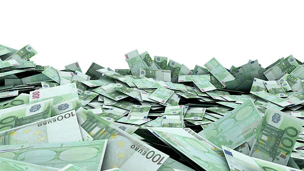 istock 100 Euro banknotes isolated on white 2214239334