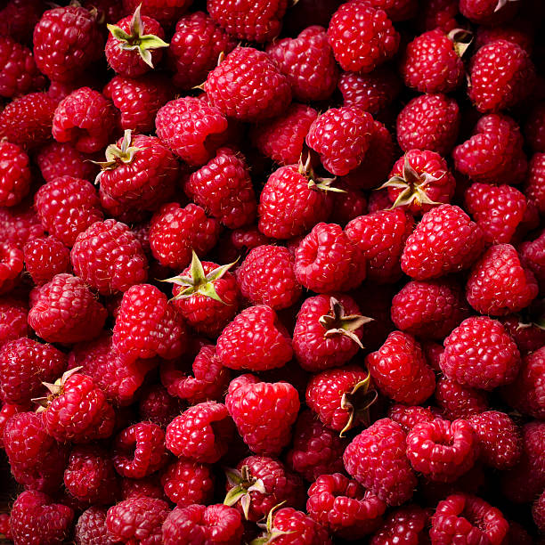 istock Fresh raspberries background. Close up. Top view. 2214245972