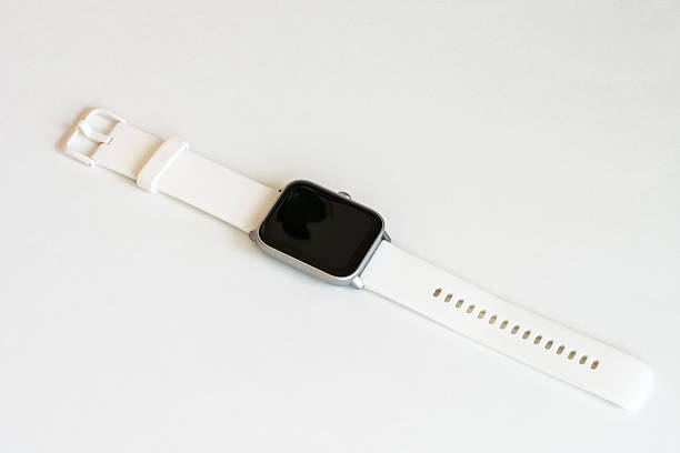 istock Smartwatch with White Waterproof Band 2214246128