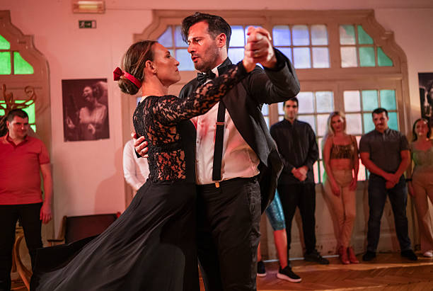 istock Beautiful Couple Dancing A Latin Dance Tango 2214249459