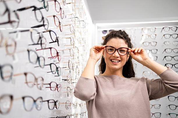 istock Choosing fashionable eyeglasses. 2214251652