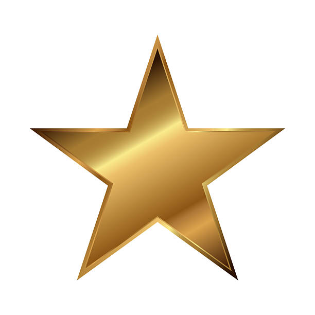 gold vector star shape - yıldız stock illustrations