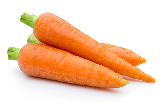 istock Fresh carrots vegetable isolated on white background 2214263428