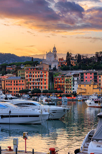 istock Santa Margherita Ligure harbor at sunset 2214264726