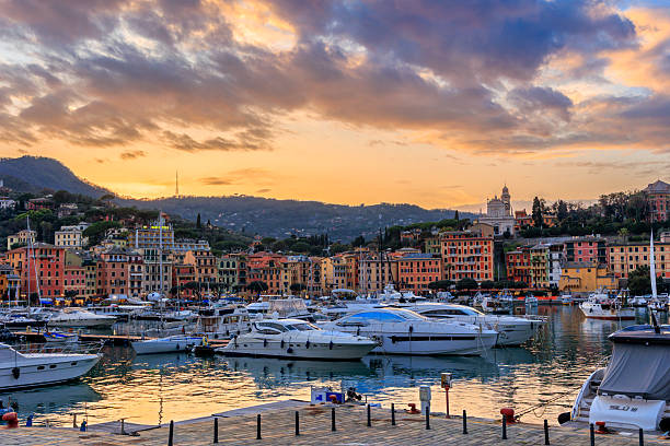 istock Santa Margherita Ligure harbor at sunset 2214264767