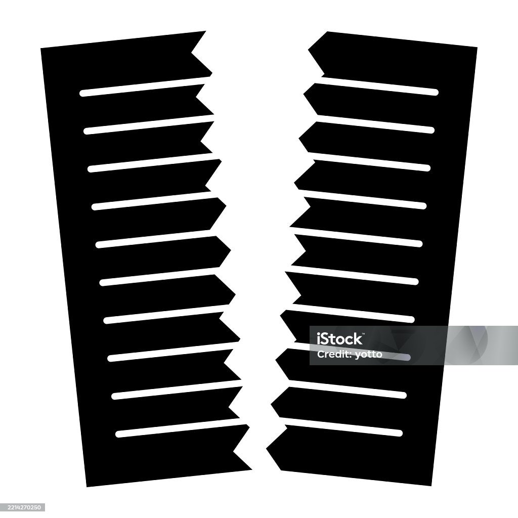 Slashed Out Document Broken Document Isolated Vector Silhouette Stock Illustration ...