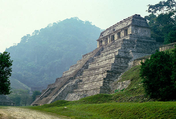 Mayan ruins in Palenque Mexico archaeological site