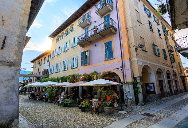 istock Sidewalk cafe Orta san Giulio, italian style 2214275442