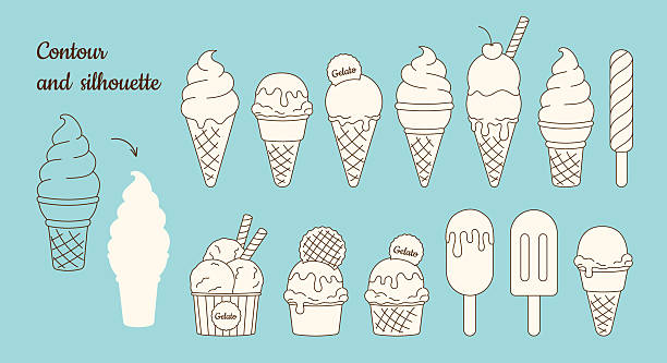 bogen3 - speiseeis stock-grafiken, -clipart, -cartoons und -symbole