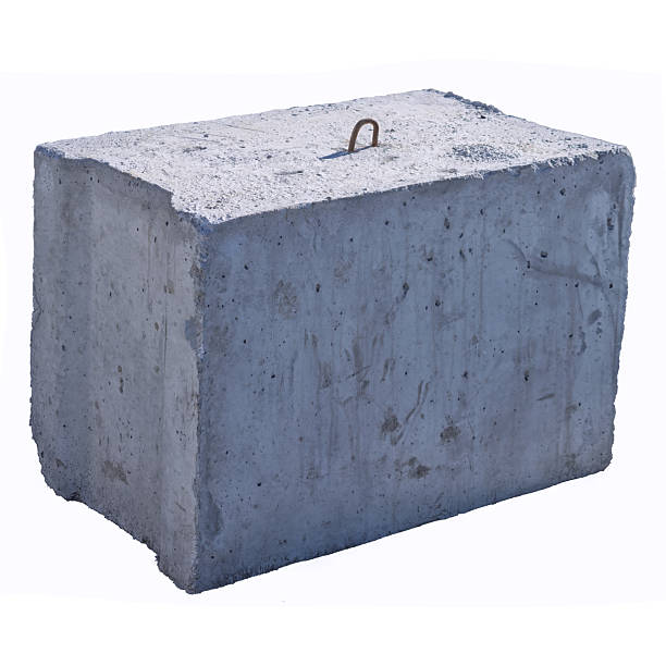 istock Reinforced concrete foundation block isolate on a white background. 2214279605