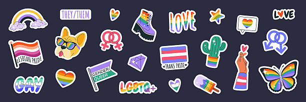 istock Happy Pride Month. LGBTIA stickers set. 2214282351