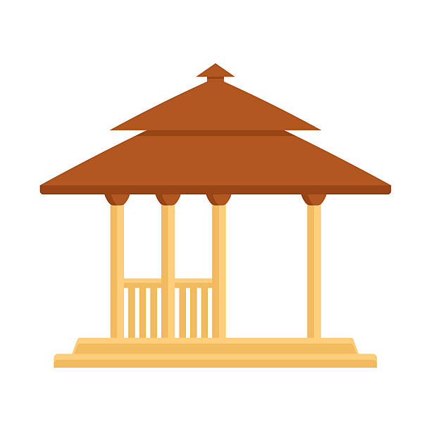 Gazebo design vector icon flat isolated illustration Gazebo design vector icon flat modern isolated illustration octagon house stock illustrations