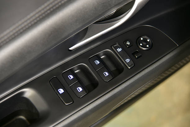 istock Button to control the side mirrors in the passenger car 2214307648