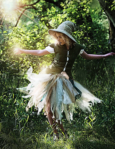 Fantasy Woodland Fairy dancing in the forest