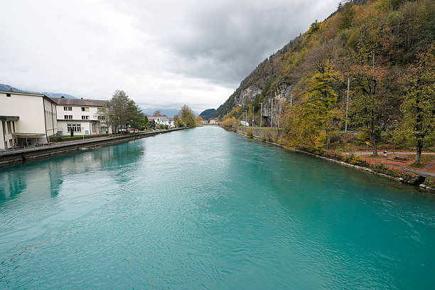 istock Aar River flowing between Interlaken and Unterseen in Switzerland. 2214321837