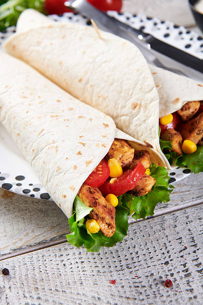 istock Homemade tortillas with chicken meat 2214322876