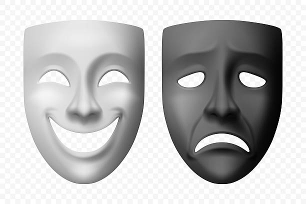 istock Vector 3d Realistic Comedy and Tragedy Theater Mask Icon Set. Classic Drama Symbol for Acting, Stage Performance, Emotions, Performing Arts, Sad, Happy Face Masks. Greek Theater, Drama Class Concept 2214323956