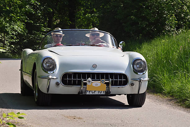 Stockholm, Sweden  - May   26,  2024: Chevrolet Corvette from 1954 at a classic and vintage car event at Djurgården, Stockholm.