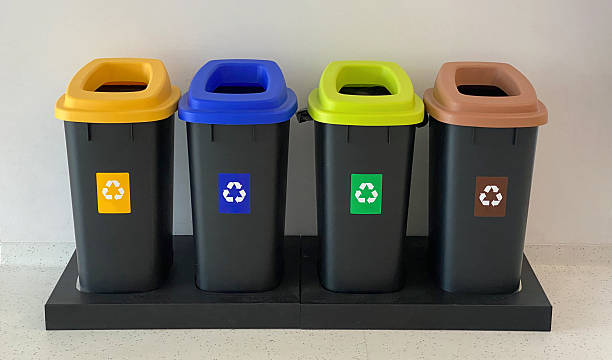 Recycling Bins for Plastic, Paper, Glass, and Bio Waste – Eco-Friendly Sorting Concept