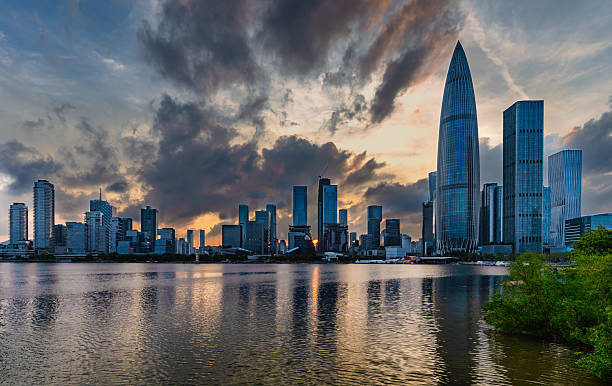 istock City Skyline at Stormy Dusk 2214333812