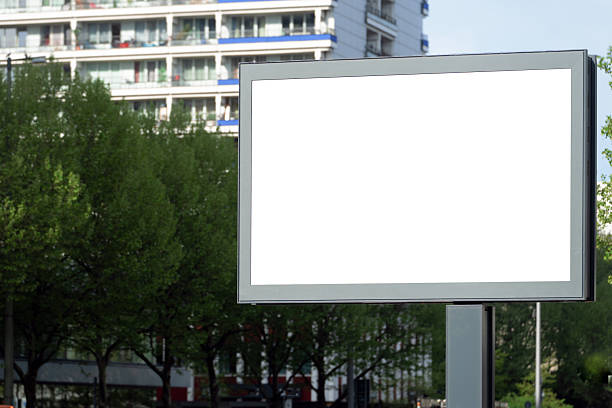 istock empty billboard template for logo or text on outdoor poster screen , modern flat style, outdoor banner advertising 2214335388