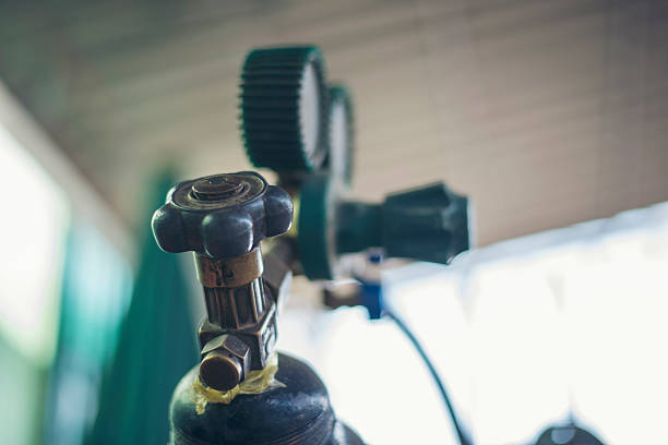 Gas bottle valve on domestic-use gas bottle