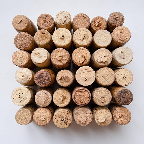 istock square made of wine corks on white background, geometric textured pattern 2214342747