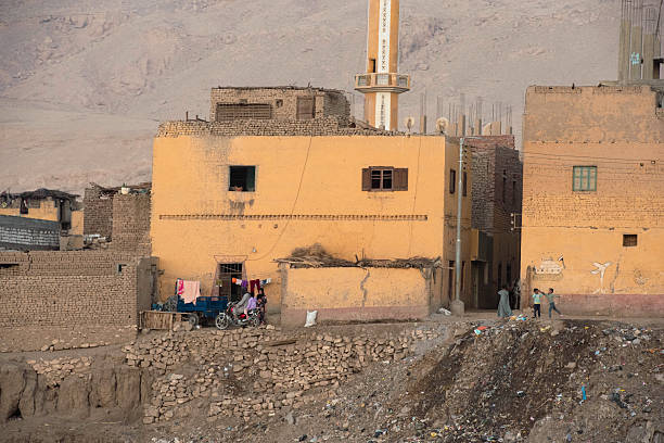 River Nil, Egypt - December 8, 2024. Small Village on the River Nil, Egypt