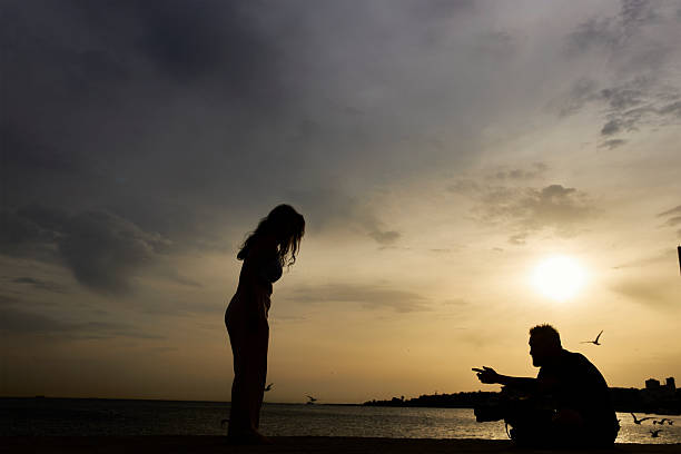 photo shooting with dark cloudy sky at sunset
