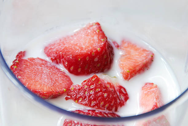 Strawberries lined up.