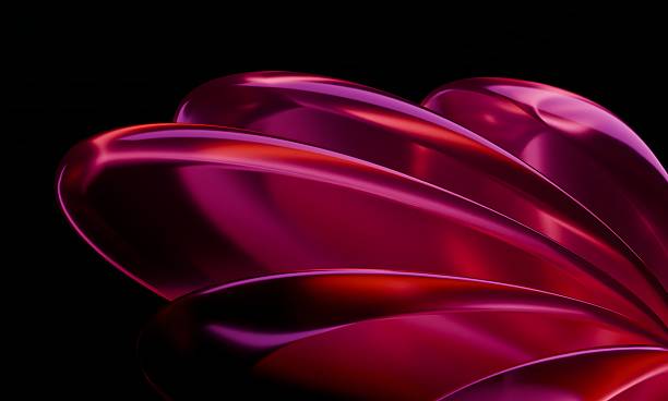 Abstract Red and Pink Fluid Shapes on a Black Background