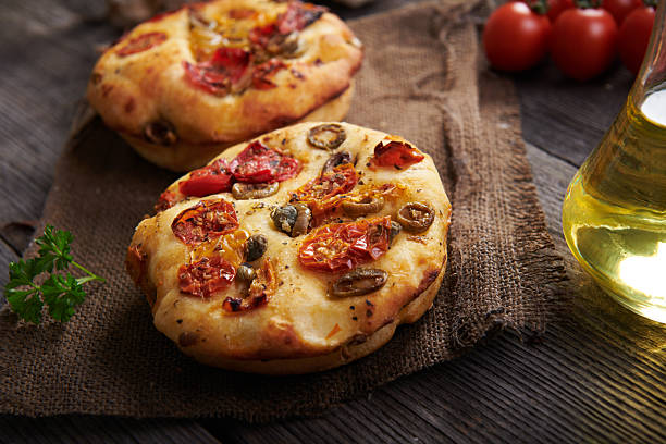 istock Traditional italian appetizer close up - Focaccia 2214345768