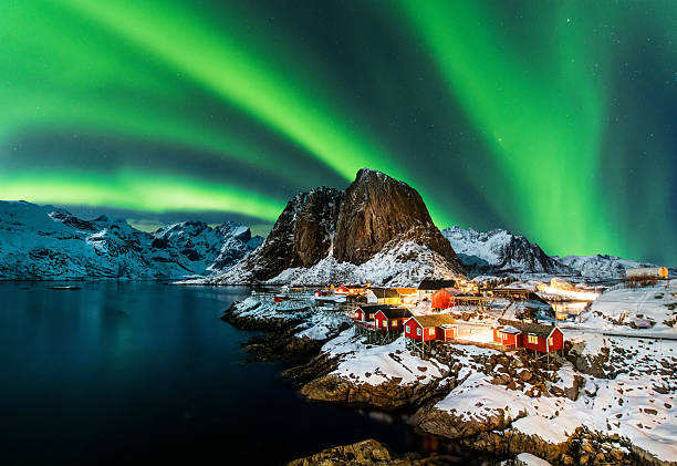 istock Aurora borealis over Hamnoy in Norway 2214346170