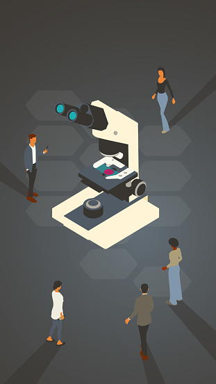 People Skin Microscope People With Microscope Stock Illustration - Download Image Now - 9x16 ...
