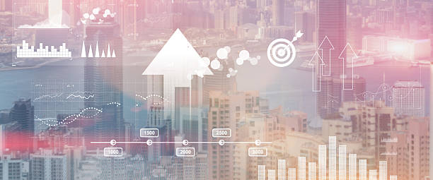 istock Modern abstract Blurred modern economic growth. Arrows up on city background 2214353526