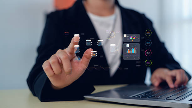 istock Concept digital transformation technology strategy, Analyst working with Business, metrics connected to database Corporate. 2214355898