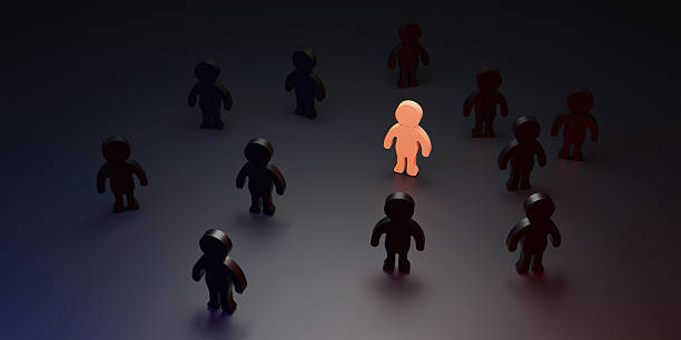 istock Group of peouple with leader. 3d render 2214356496