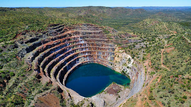 An abandoned uranium mine in the Australian vastness , photograped with a drone