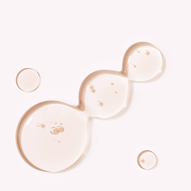 istock Hydrating essence liquid transparent texture isolated on white background. 3d rendering cosmetic jelly gel product sample 2214360744