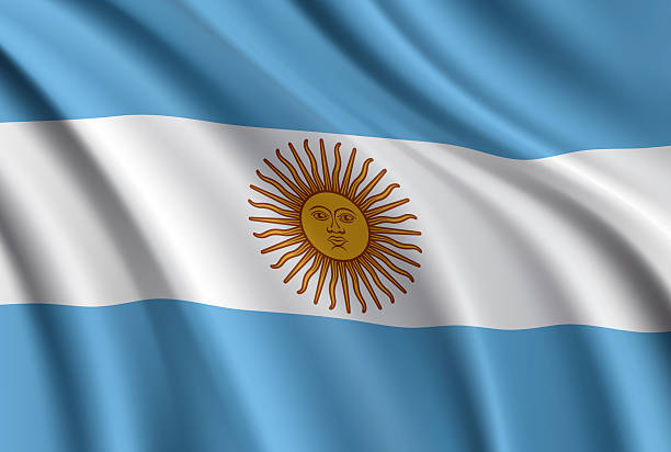 istock Flag of Argentina. Vector Waving Flag Background. High detailed Realistic Illustration 2214360965
