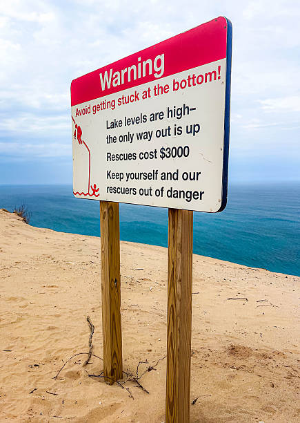 istock Sleeping Bear Dunes Warning Sign About Rescue Fees 2214363592
