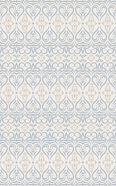 Ornate seamless pattern with vertical damask elements Traditional oriental or baroque background for textiles, wallpapers carte antique stock illustrations
