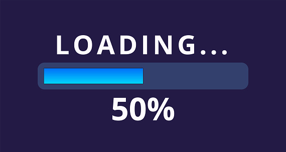 50 Loading Loading Bar 50 Loaded Stock Illustration - Download Image Now - Circle ...