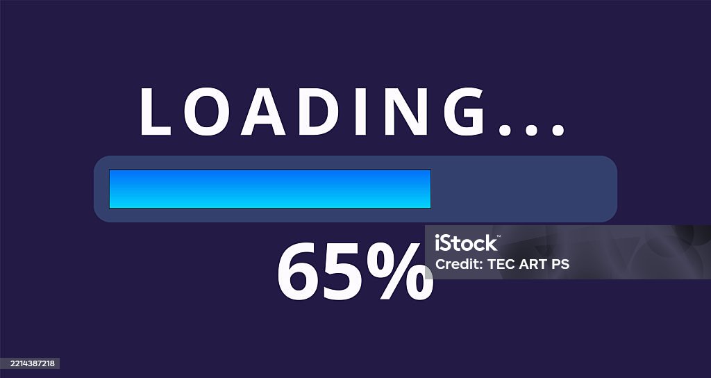 Visual Loading Bar Loading Bar 65 Loaded Stock Illustration - Download Image Now - Circle ...