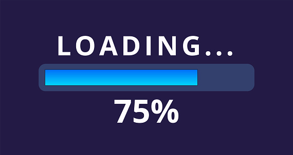 Loading Record Images Loading Bar 75 Loaded Stock Illustration - Download Image Now - Circle ...