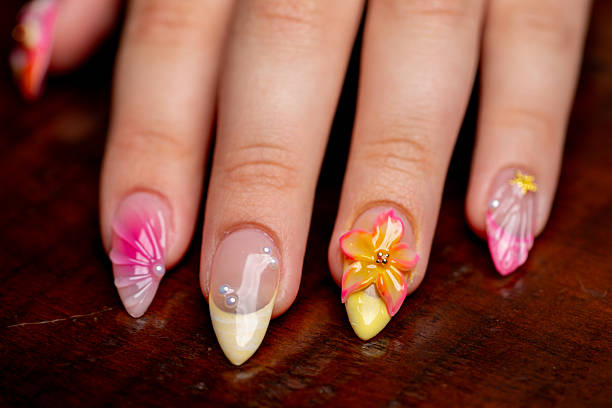 istock Gel design on Stiletto nails photography 2214388257