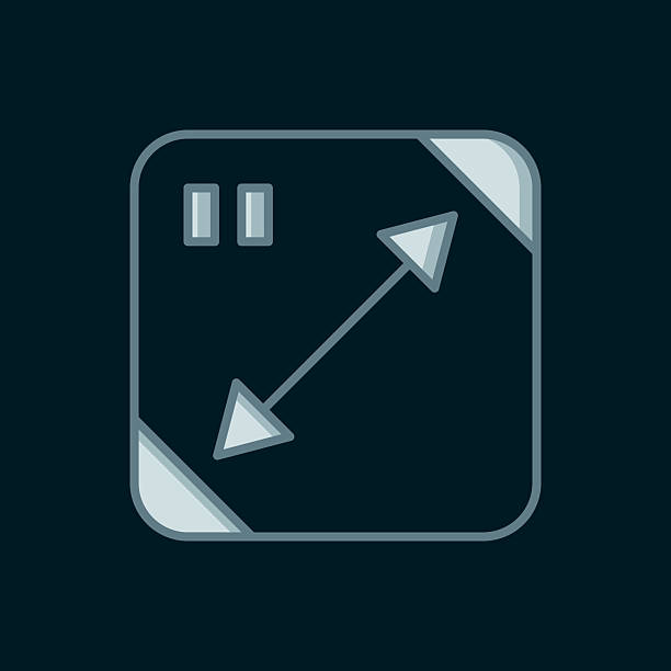 istock Line Diagonal measuring icon isolated on black background. Flat filled outline style with shadow. Vector 2214394140