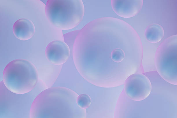 istock Pastel blue pink 3d orbs background with delicate tones and subtle patterns in fluid design for dreamlike scene aesthetic. 3D rendering. Smooth pearl abstract pattern. 2214400018